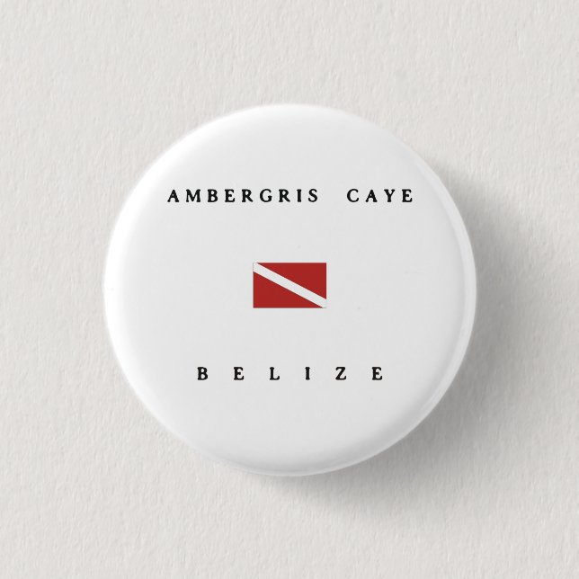 Ambergris Caye Belize Scuba Dive Flag 1 Inch Round Button (Front)