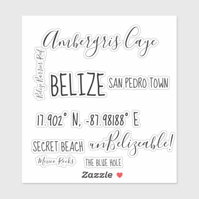 Ambergris Caye Belize Stickers (Sheet)