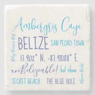 Ambergris Caye Belize Stone Coaster