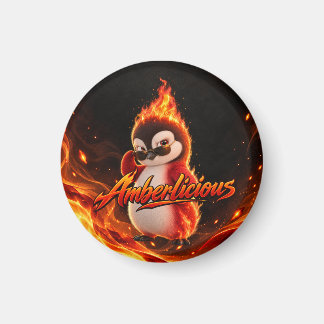 Amberlicious Fire Penguin Sunglasses Funny Magnet