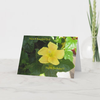 Ambers Yellow Hibiscus Birthday Card