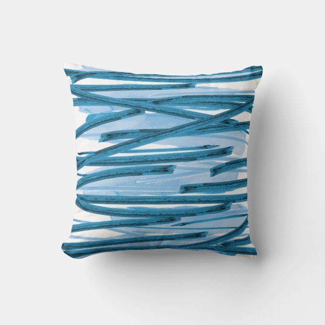 Ambiance bleue, oreiller à lancer 16" x 16" (Recto)