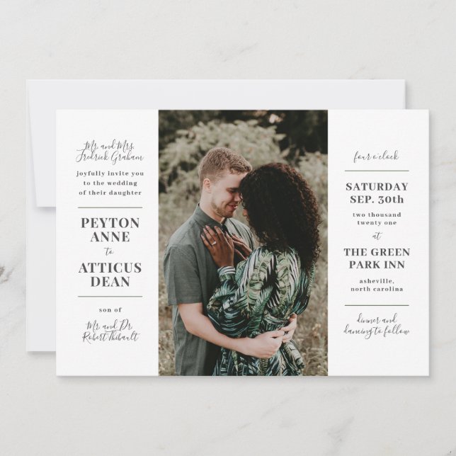 Ambiance moderne Faire-part de mariage avec photo (Devant)
