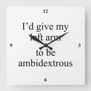 Ambidextrous. Square Wall Clock