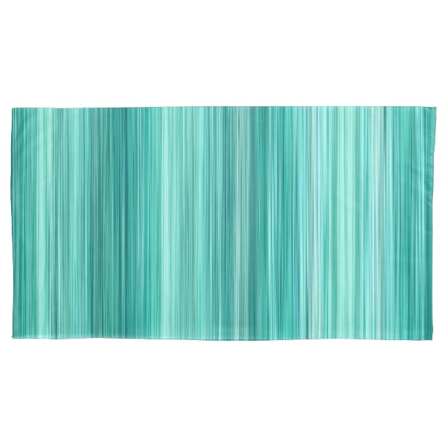 Ambient #5 Teal, original modern stripped pattern Pillowcase (Front)