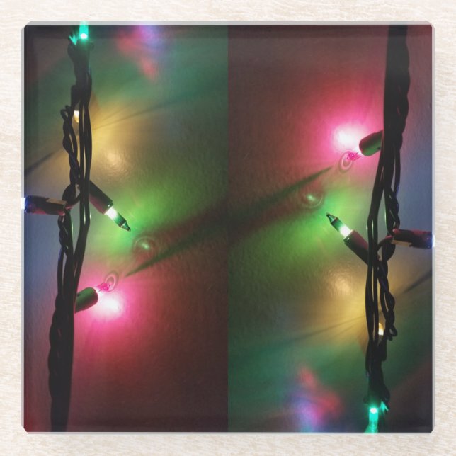Ambient twinkle lights glass coaster (Front)