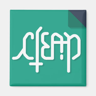 Ambigram Dishwasher Magnet: flat style: teal Magnet