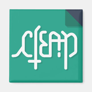 Ambigram Lave-vaisselle Magnet : style plat : turq