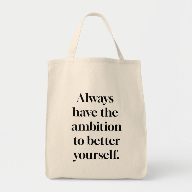 Ambition Grocery Tote Bag (Front)