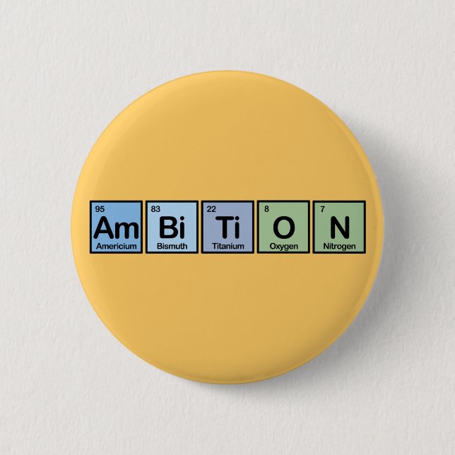 Ambition made of Elements 2 Inch Round Button (Front)