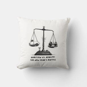Ambition vs. Reality T-Shirt Throw Pillow