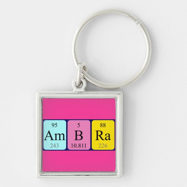 Ambra periodic table name keyring (Front)