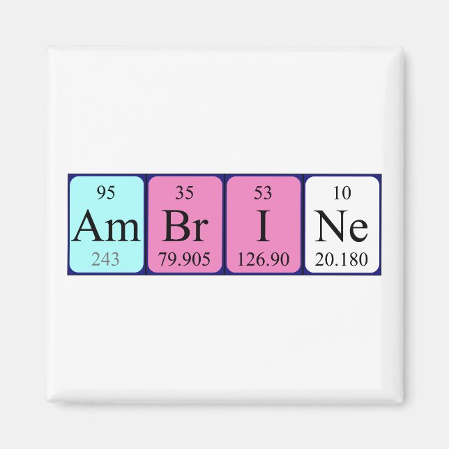 Ambrine periodic table name magnet (Front)
