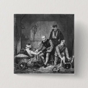 Ambroise Pare treating wounded soldiers 2 Inch Square Button