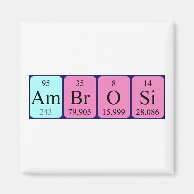Ambrosi periodic table name magnet (Front)
