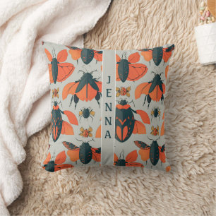 Ambrosia Beetle Retro Colourful Custom Pattern Throw Pillow