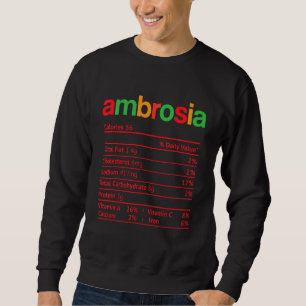Ambrosia Nutrition Fact Thanksgiving Christmas Sweatshirt
