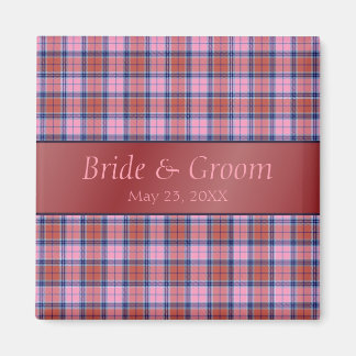 Ambrosia Plaid Customizable Save The Date Magnet