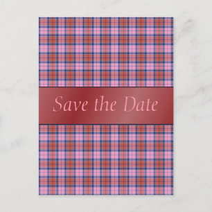 Ambrosia Plaid Customizable Save The Date Postcard