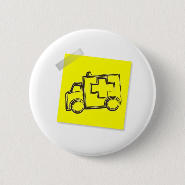 Ambulance 2 Inch Round Button (Front)