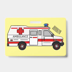 Ambulance cartoon illustration badge