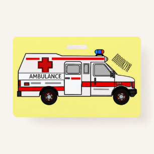 Ambulance cartoon illustration badge