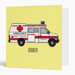 Ambulance cartoon illustration binder