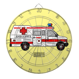 Ambulance cartoon illustration dartboard