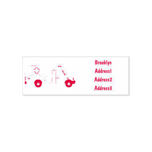 Ambulance cartoon illustration self-inking stamp