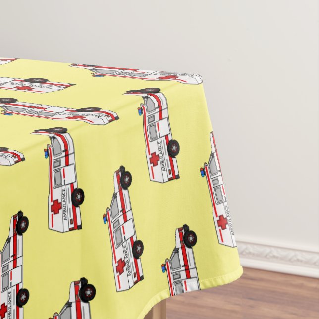 Ambulance cartoon illustration tablecloth (In Situ)