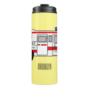 Ambulance cartoon illustration thermal tumbler