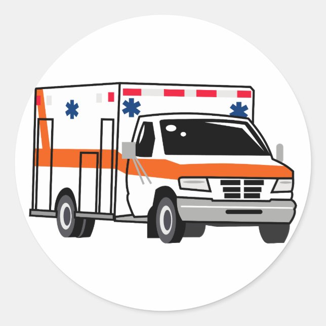 Ambulance Classic Round Sticker (Front)