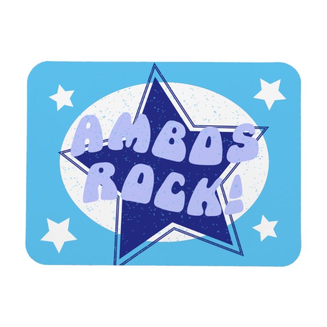 Ambulance Driver Ambos Rock Fun Blue Magnet (Horizontal)