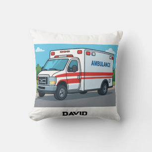 Ambulance driver customised gift throw pillow