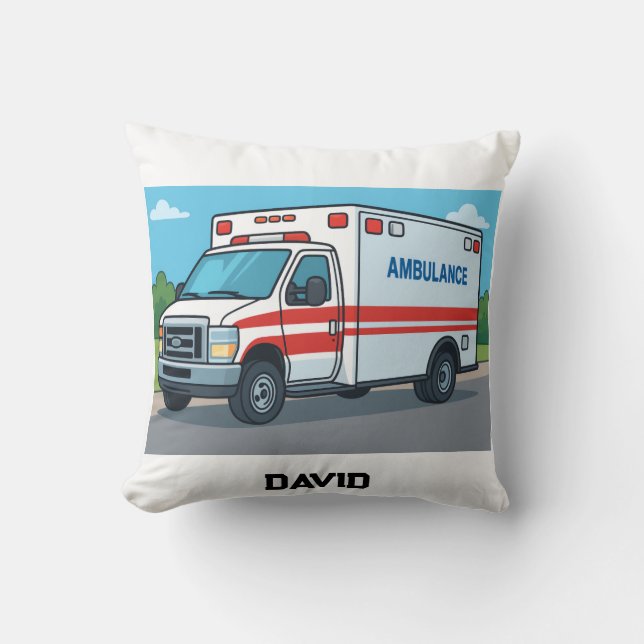 Ambulance driver customised gift  throw pillow (Front)