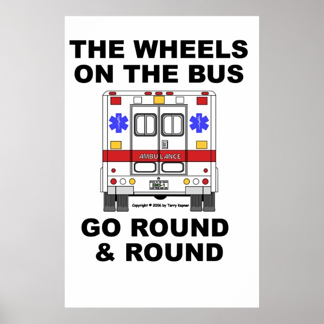 Ambulance EMS - Roues rondes, affiche (Devant)