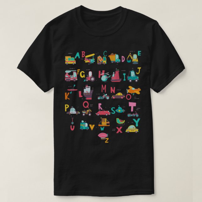 Ambulance Excavator Helicopter Truck Vehicles Abc  T-Shirt (Design Front)