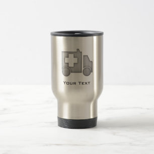 Ambulance; Metal-look Travel Mug