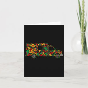 Ambulance Mexican Sombrero Maracas Guitar Cinco De Card