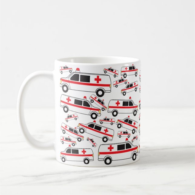 Ambulance Pattern Coffee Mug (Left)