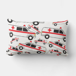 Ambulance Pattern Lumbar Pillow