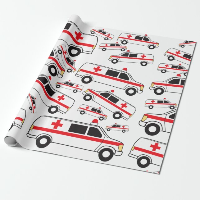 Ambulance Pattern Wrapping Paper (Unrolled)