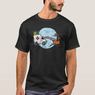 Ambulance Reindeer Nurse Christmas Winter Scrub Xm T-Shirt