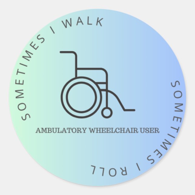 Ambulatory Wheelchair User Bumper Sticker (Front)