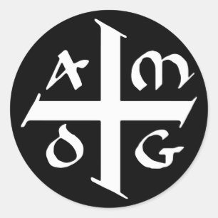 Amdg Ad Majorem Dei Gloriam Small Jesuit Cross Classic Round Sticker