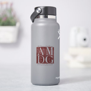 AMDG   Autocollant vinyle Pour la gloire de Dieu