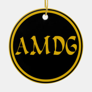 AMDG CERAMIC ORNAMENT