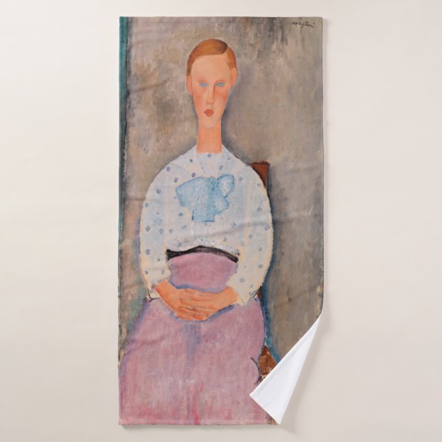 Amedeo Modigliani - Girl with a Polka-Dot Blouse Bath Towel Set (Bath Towel)