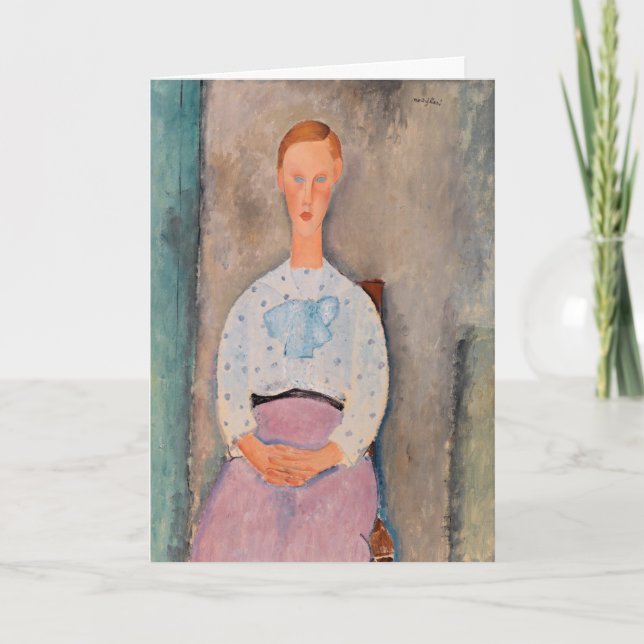 Amedeo Modigliani - Girl with a Polka-Dot Blouse Card (Front)