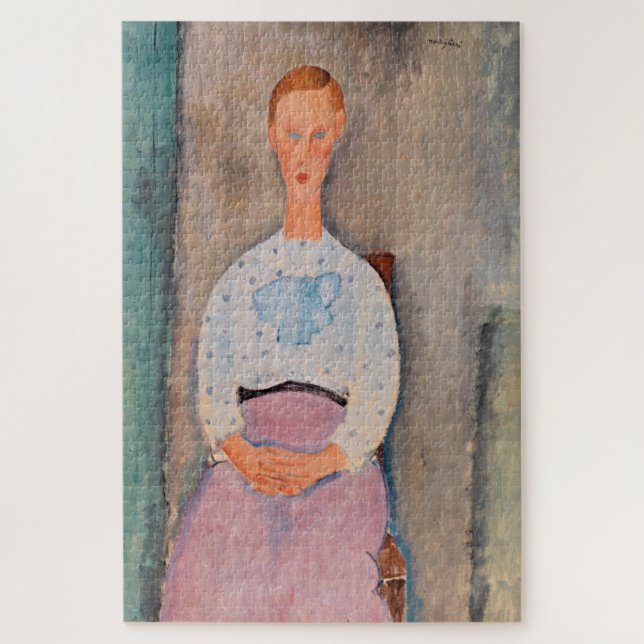 Amedeo Modigliani - Girl with a Polka-Dot Blouse Jigsaw Puzzle (Vertical)